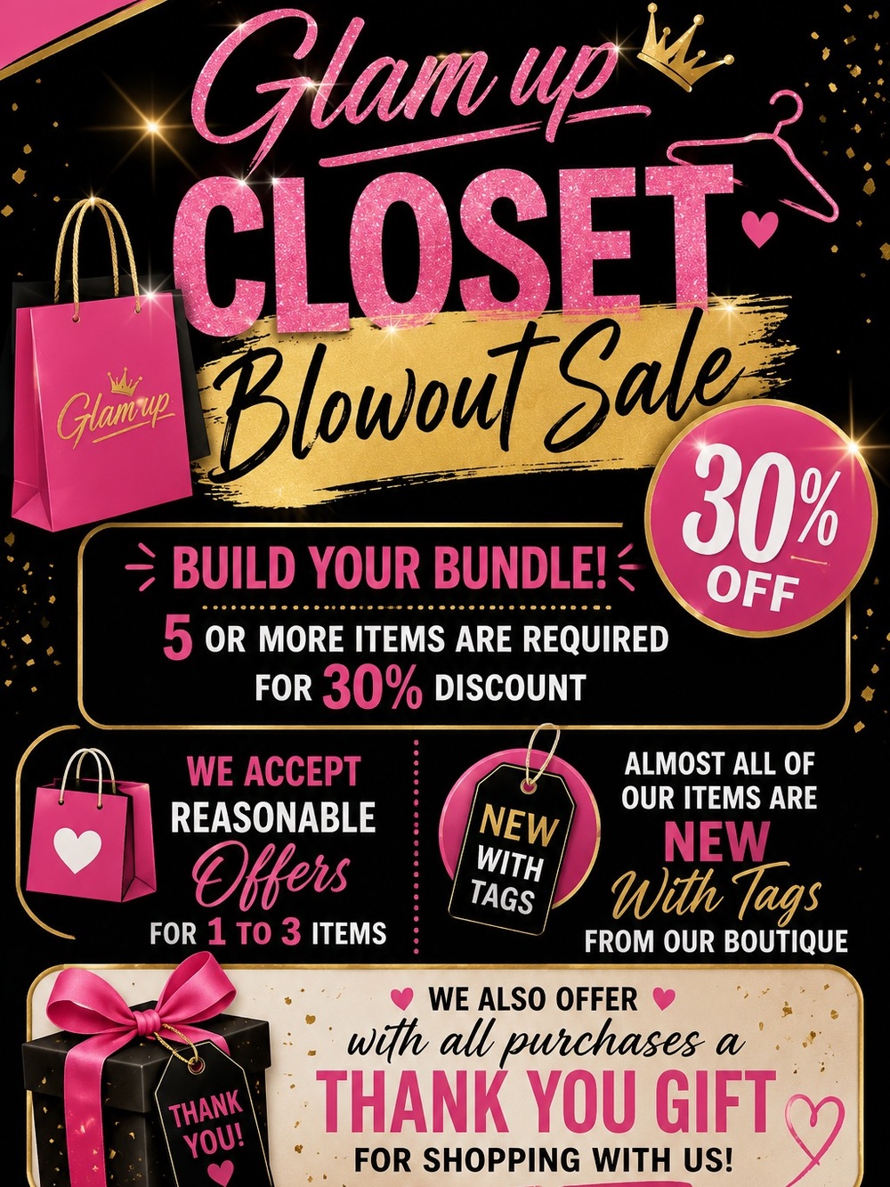Glam Up  from our Closet Blowout Sale
